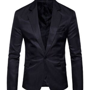 Fashion Corduroy Long Sleeve Blazer Black