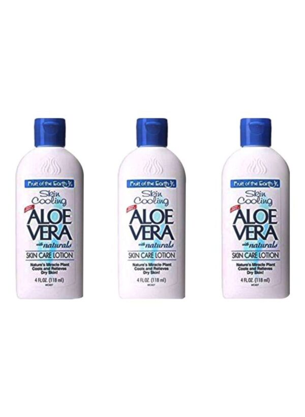 Fruit of the earth Pack Of 3 Skin Cooling Aloe Vera With Naturals Skin Care Lotion 4ounce