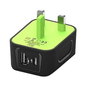 32W Spot PD Technology And Auto Detection Wall Charger - Black/Green